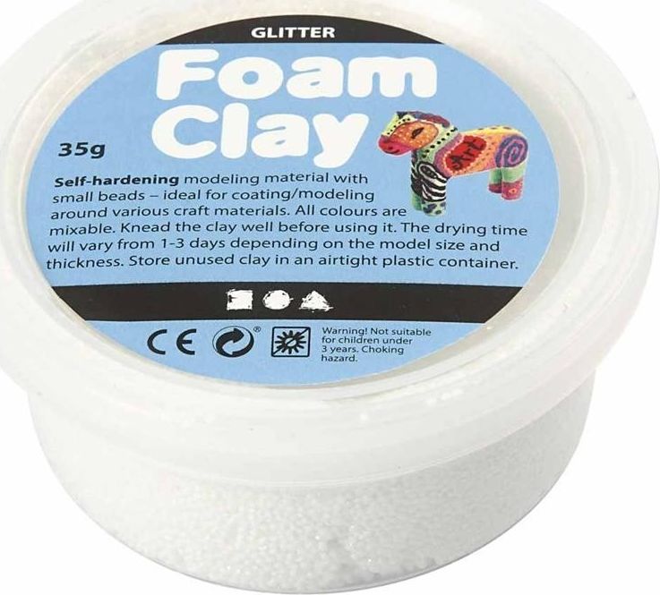 Creativ Company Masa Foam Clay Brokatowa Biała 35 g