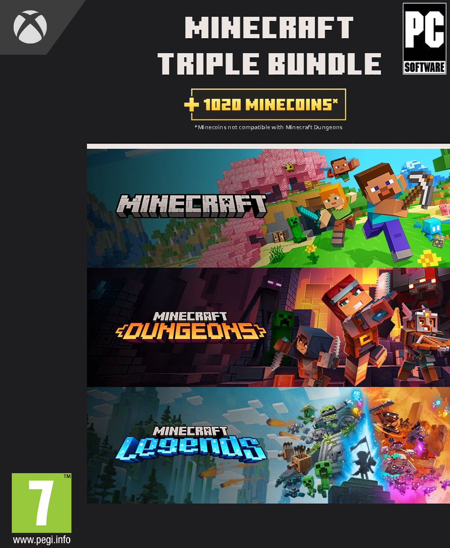 MS ESD Minecraft Triple Bundle Windows XXS ML