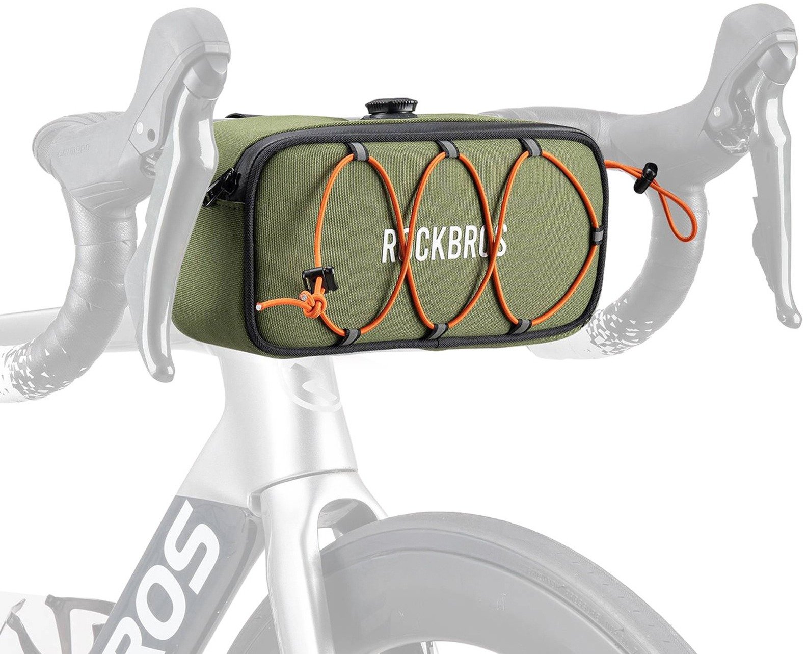 RockBros Torba na kierownicę 1,9L TL001 Road to Sky wodoodporna – zielona (5907769391828)