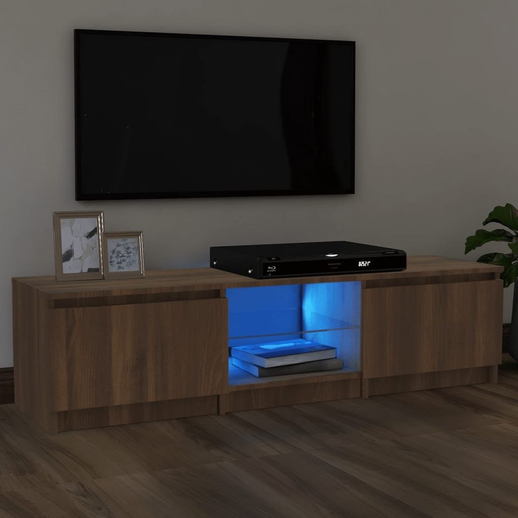 Фото - Підставка / кріплення VidaXL Szafka pod TV, z LED, brązowy dąb, 140 x 40 x 35,5 cm 