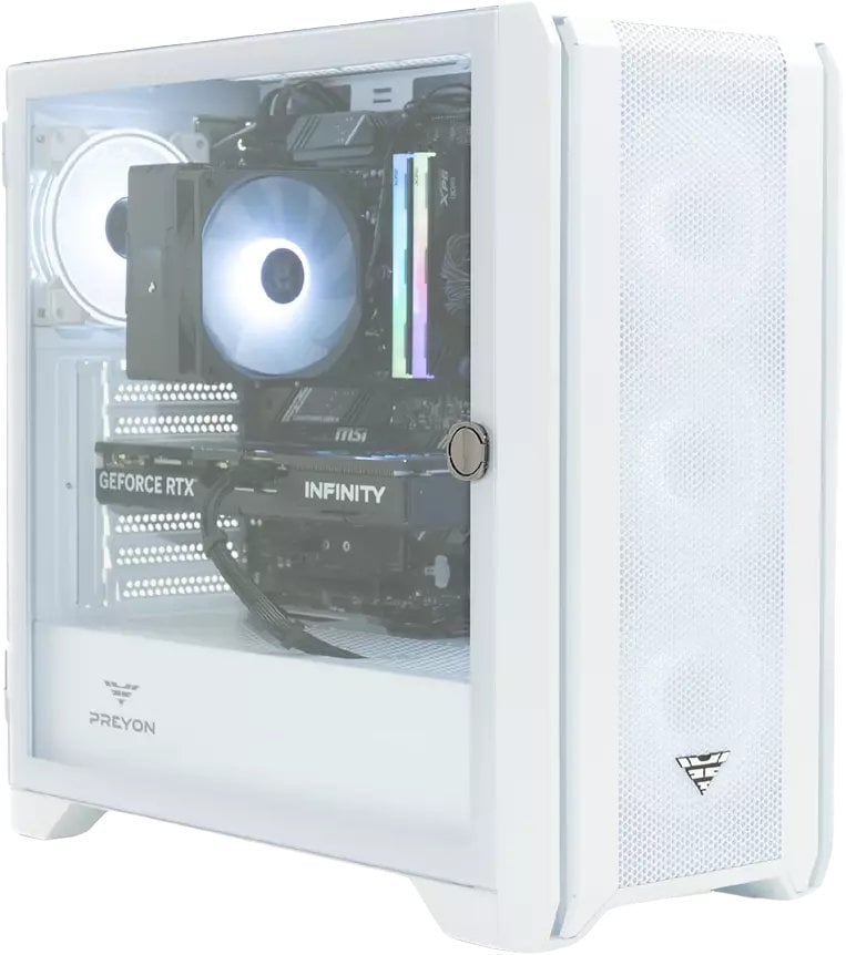 Komputer PREYON Windy Pro 880 White Ryzen 5 7500X3D, 64 GB, RTX 5070 Ti, 1 TB M.2 PCIe Windows 11 Pro