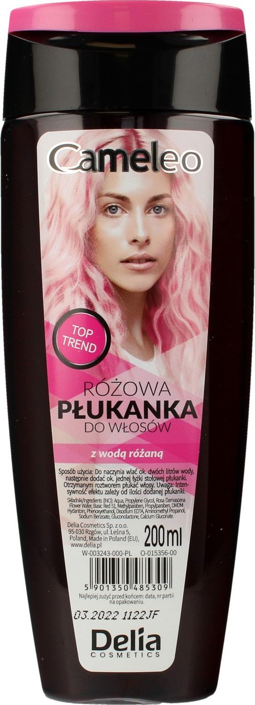 Delia Cosmetics Cameleo Płukanka do włosów różowa z wodą różaną 200ml