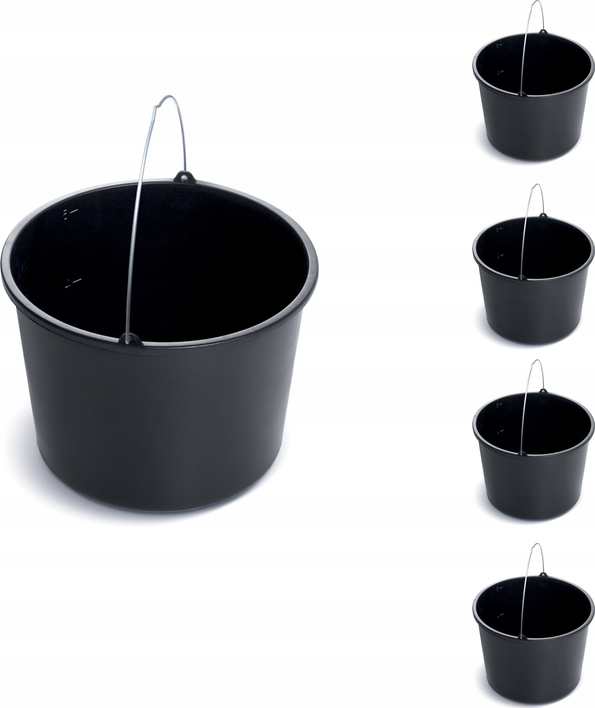 5x Wiadro budowlane 5l Gospodarcze plastikowe
