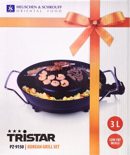 Grill elektryczny do koreańskiego BBQ z funkcją hot pot 3L, średnica 36 cm - Tristar - 3441-uniw