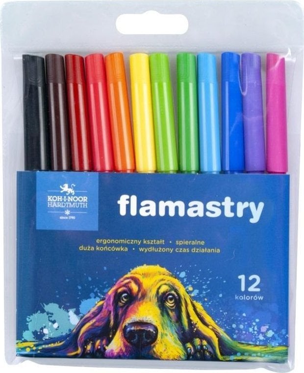 Koh I Noor Flamastry 7710/2AB 12 kolorów Pies