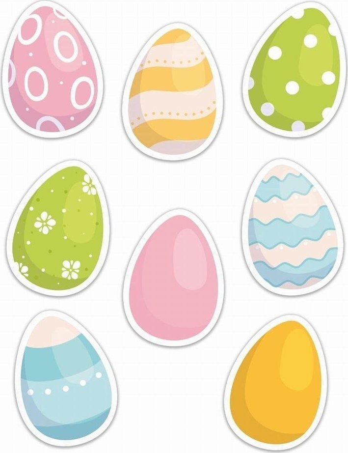 LearnHow Dekoracje okienne - Pastelowe pisanki 01 8szt