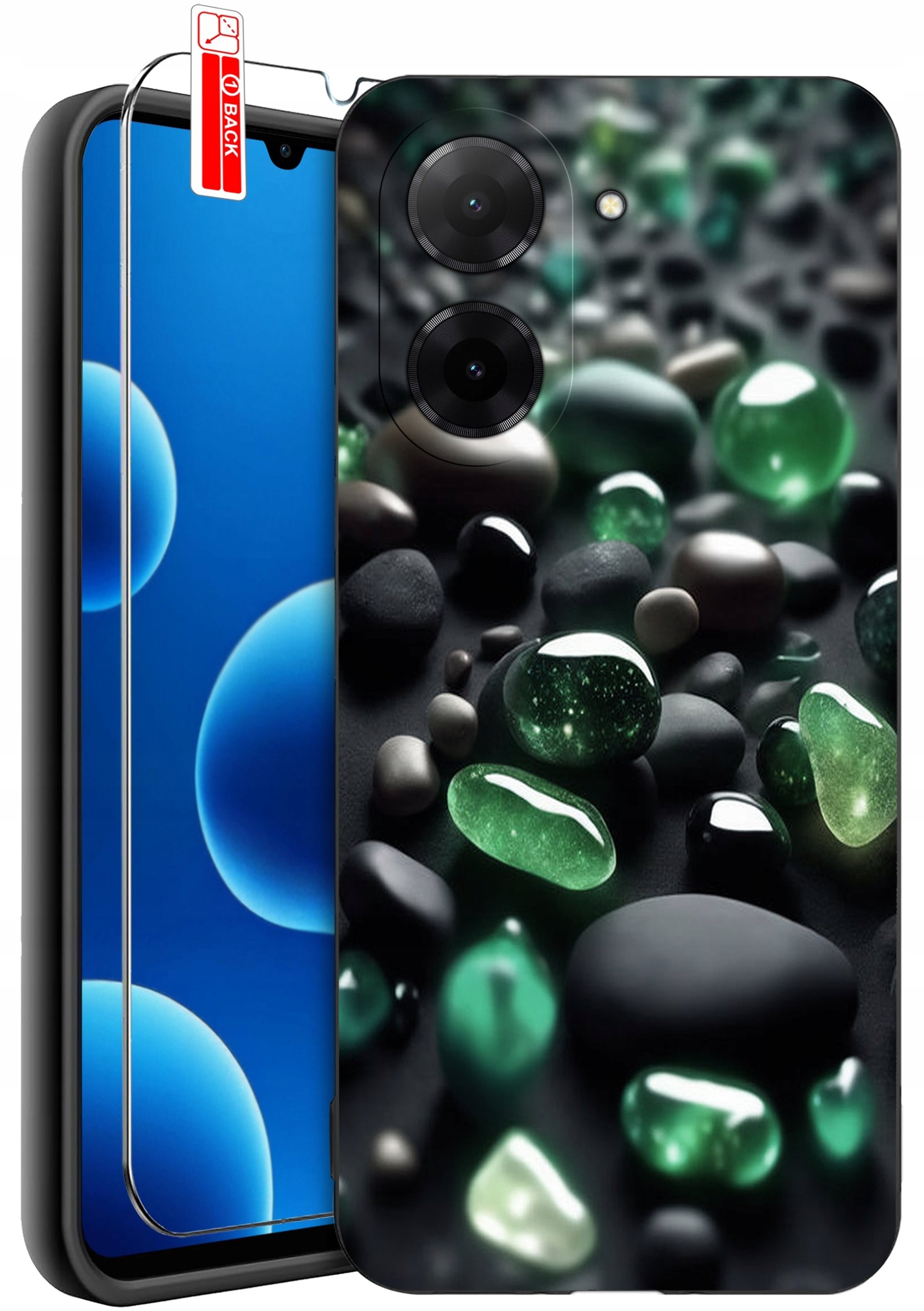 ETUI do Xiaomi Redmi A5 | WZORY | SILIKONOWE MATT CASE + SZKŁO 9H