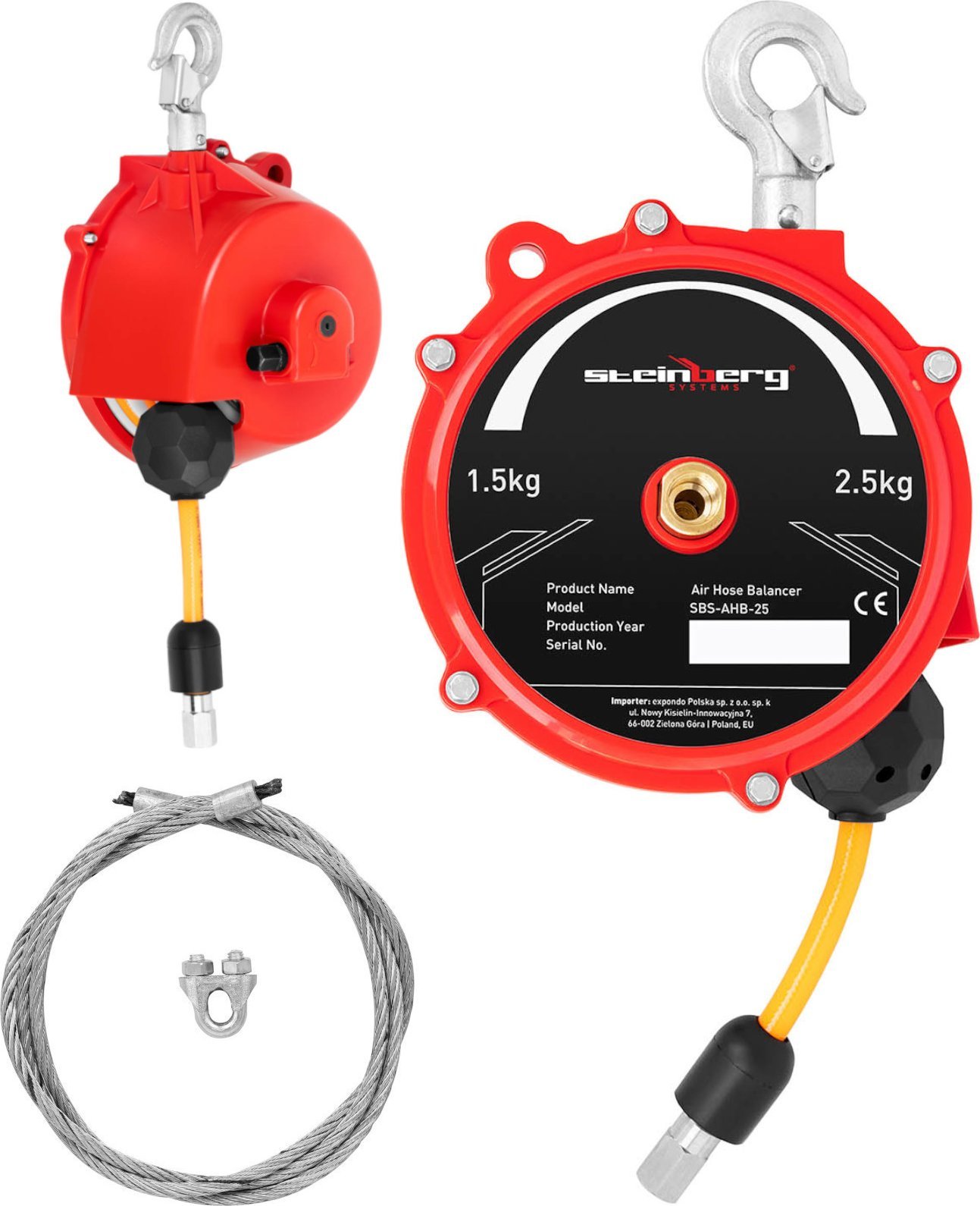 Steinberg Balanser linkowy odciążnik z wężem pneumatycznym 1,5 - 2,5 kg 1,3 m Balanser linkowy odciążnik z wężem pneumatycznym 1,5 - 2,5 kg 1,3 m