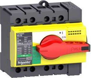Фото - Автоматичний вимикач Schneider Rozłącznik izolacyjny 3P 63A dzwignia żółto-czerwona INS63 (2891 