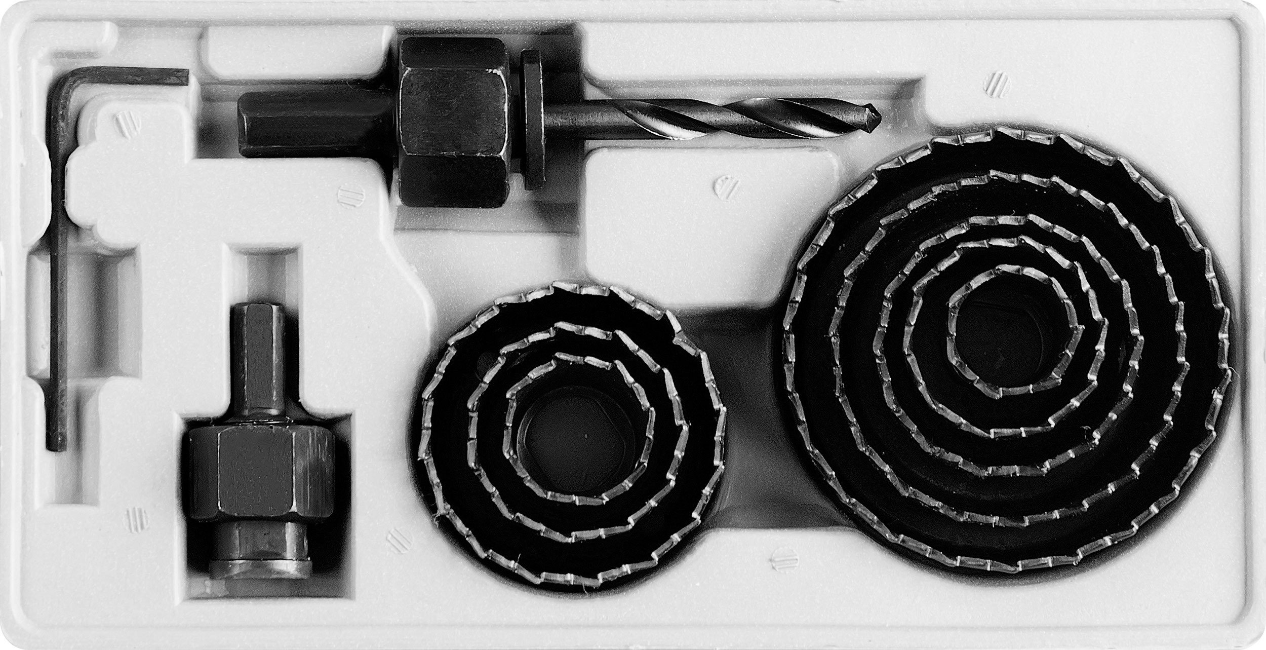 Drel DREL Zestaw Otwornic 19-64mm 11szt Adapter Koronki Do Drewna Gipsu PVC