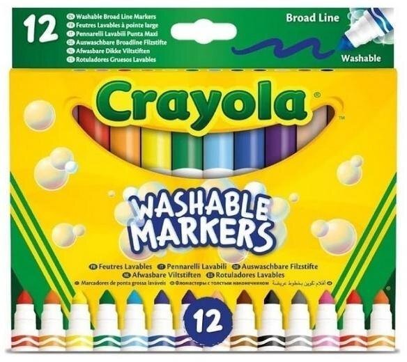 Crayola Flamastry zmywalne stożkowe 12szt