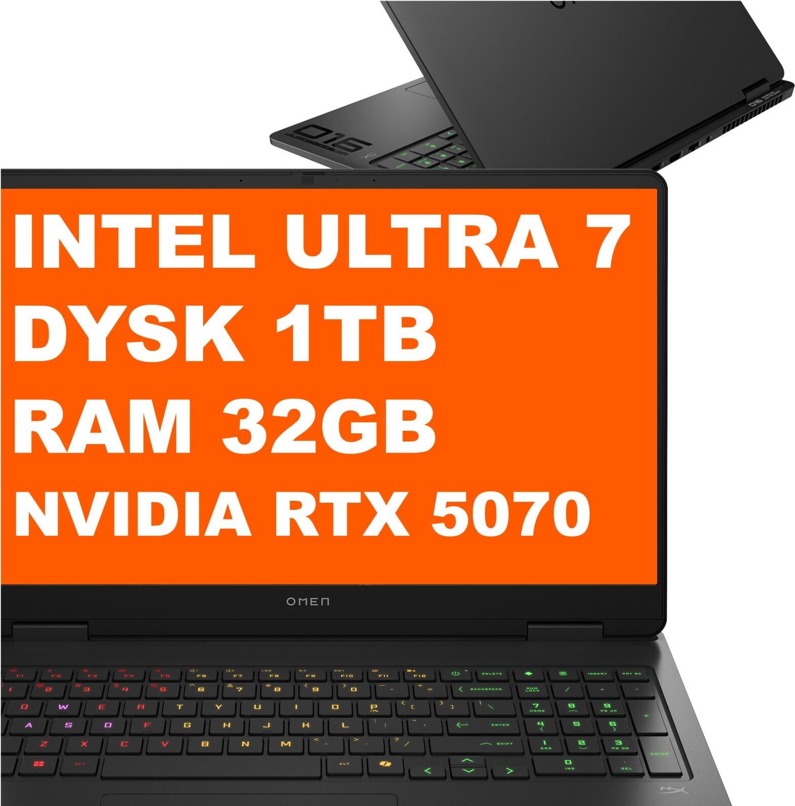 Laptop HP Laptop Gamingowy HP Omen Slim 16-an0003nr / B9KK3UA / Ultra 7 / 32GB / 1TB / RTX 5070 / 2k / Win 11 / Czarny