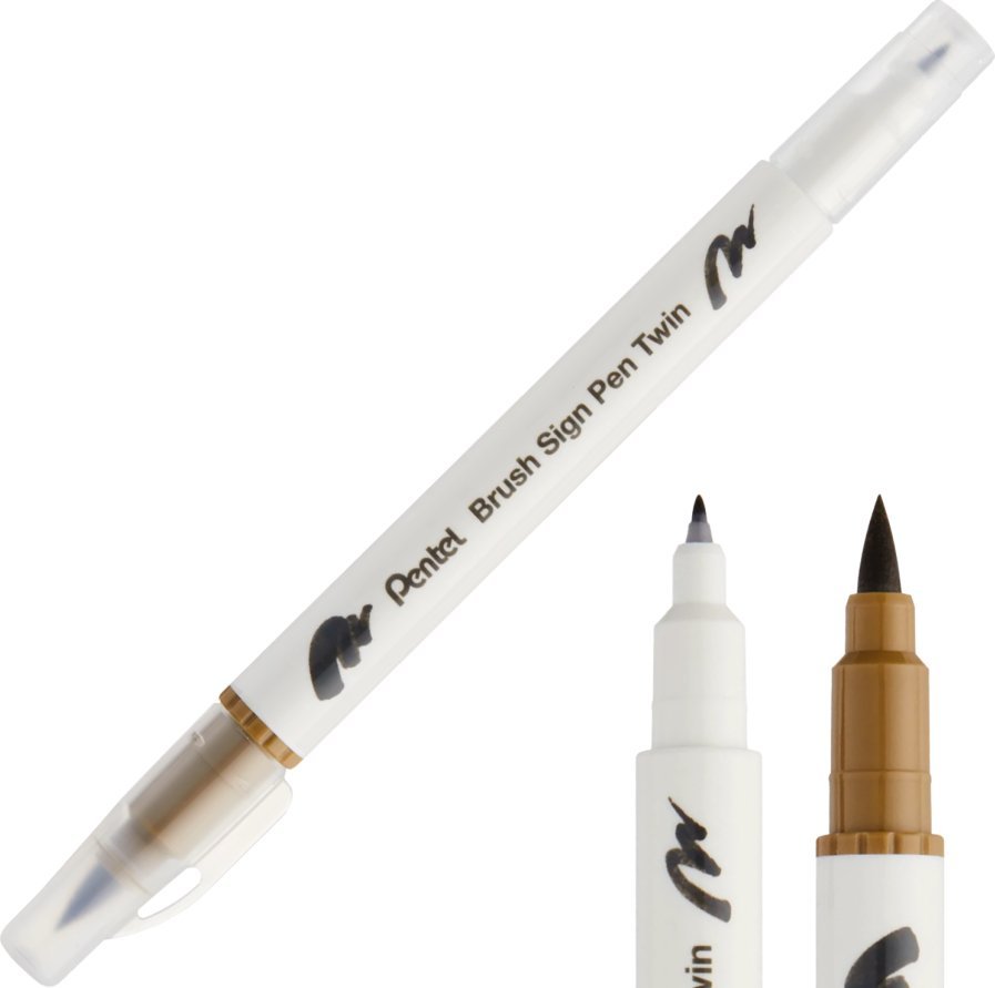 Pentel Pisak Brush Dwustronny Surowa Umbra SESW30C-T127