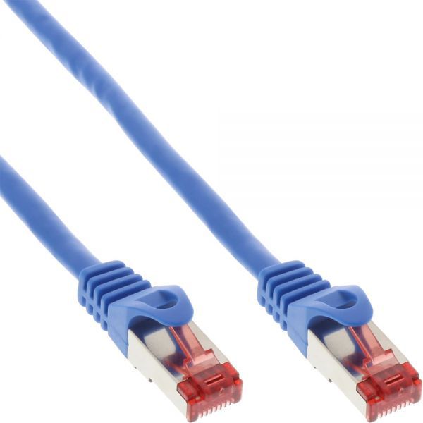 Intos Patchcord S/FTP, PiMF, Cat.6, 250MHz, halogen free, niebieski 0.3m (76933B)