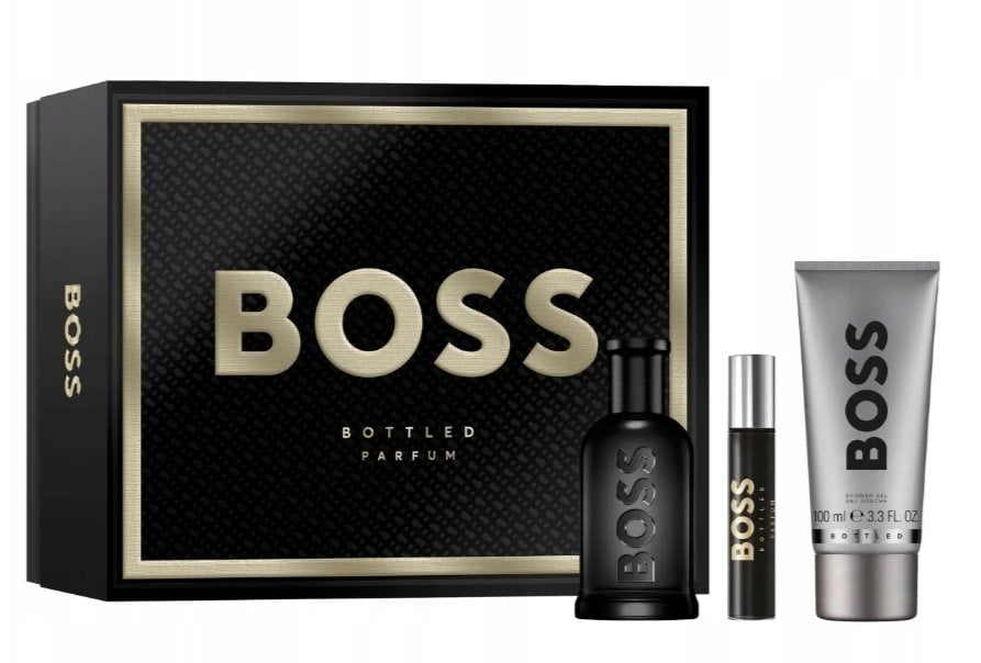 Hugo Boss BOSS Bottled Parfum Giftset zestaw dla mężczyzn (PP kvepalai, 100 ml + PP kvepalai, 10 ml + żel pod prysznic, 100 ml)