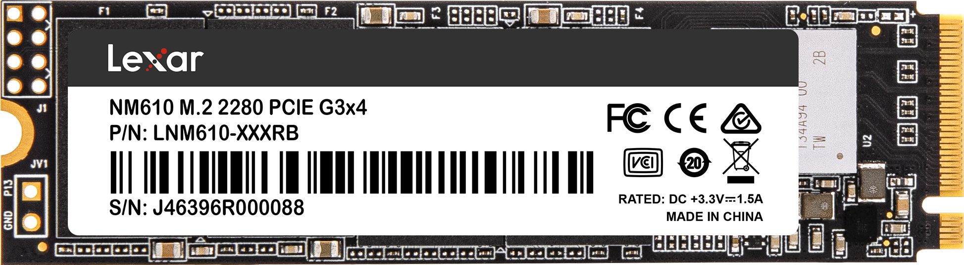 Dysk SSD Lexar NM610 250GB M.2 2280 PCI-E x4 Gen3 NVMe (LNM610-250RB)