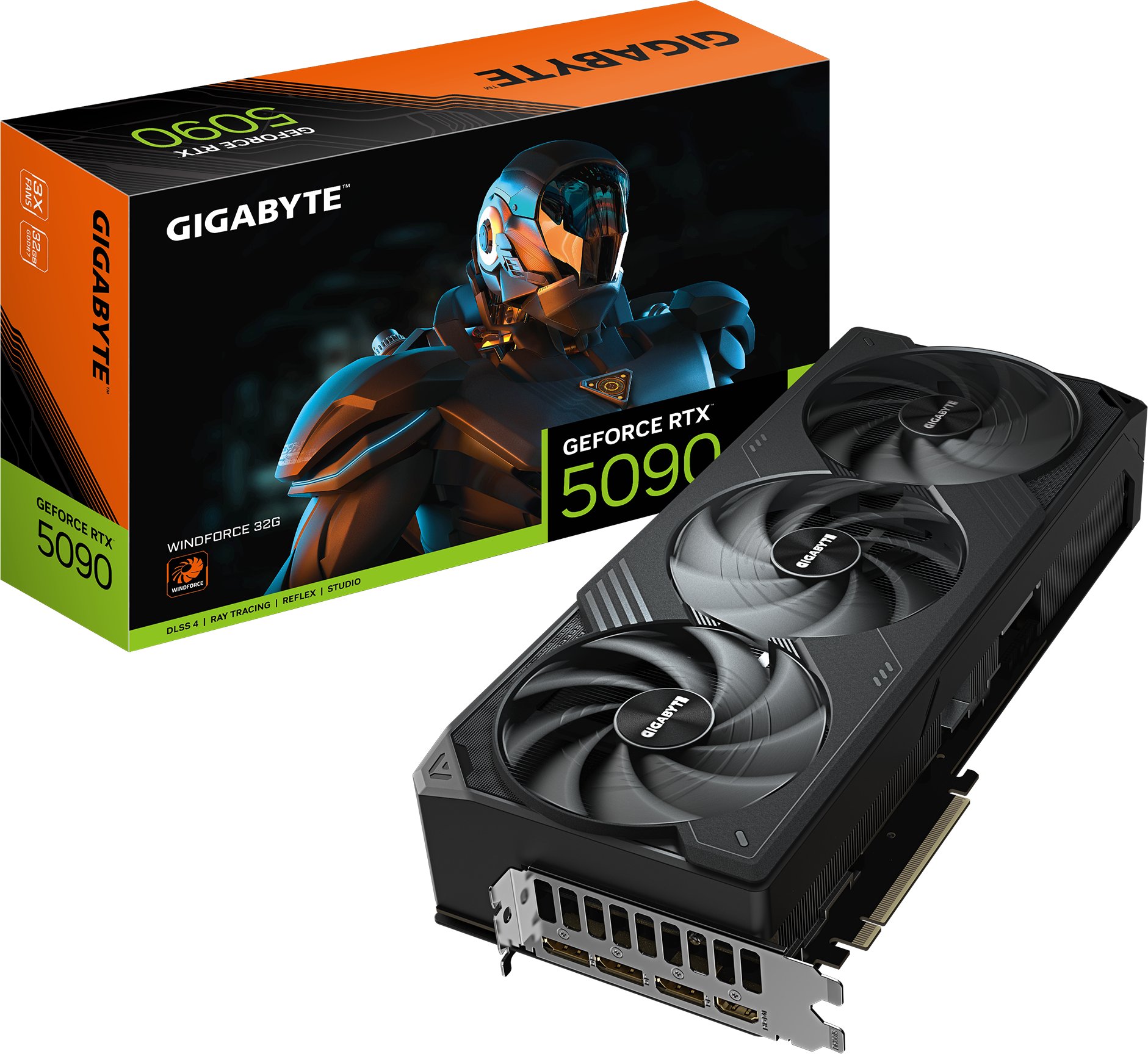 Karta graficzna Gigabyte GeForce RTX 5090 Windforce 32GB GDDR7 DLSS4 (GV-N5090WF3-32GD)