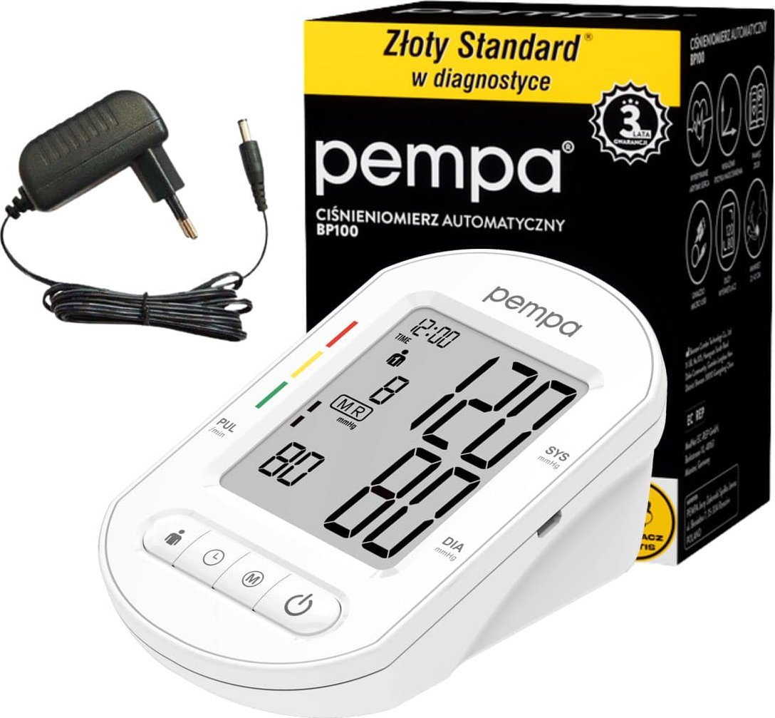 Ciśnieniomierz PEMPA PEMPA Ciśnieniomierz automatyczny BP100 z zasilaczem