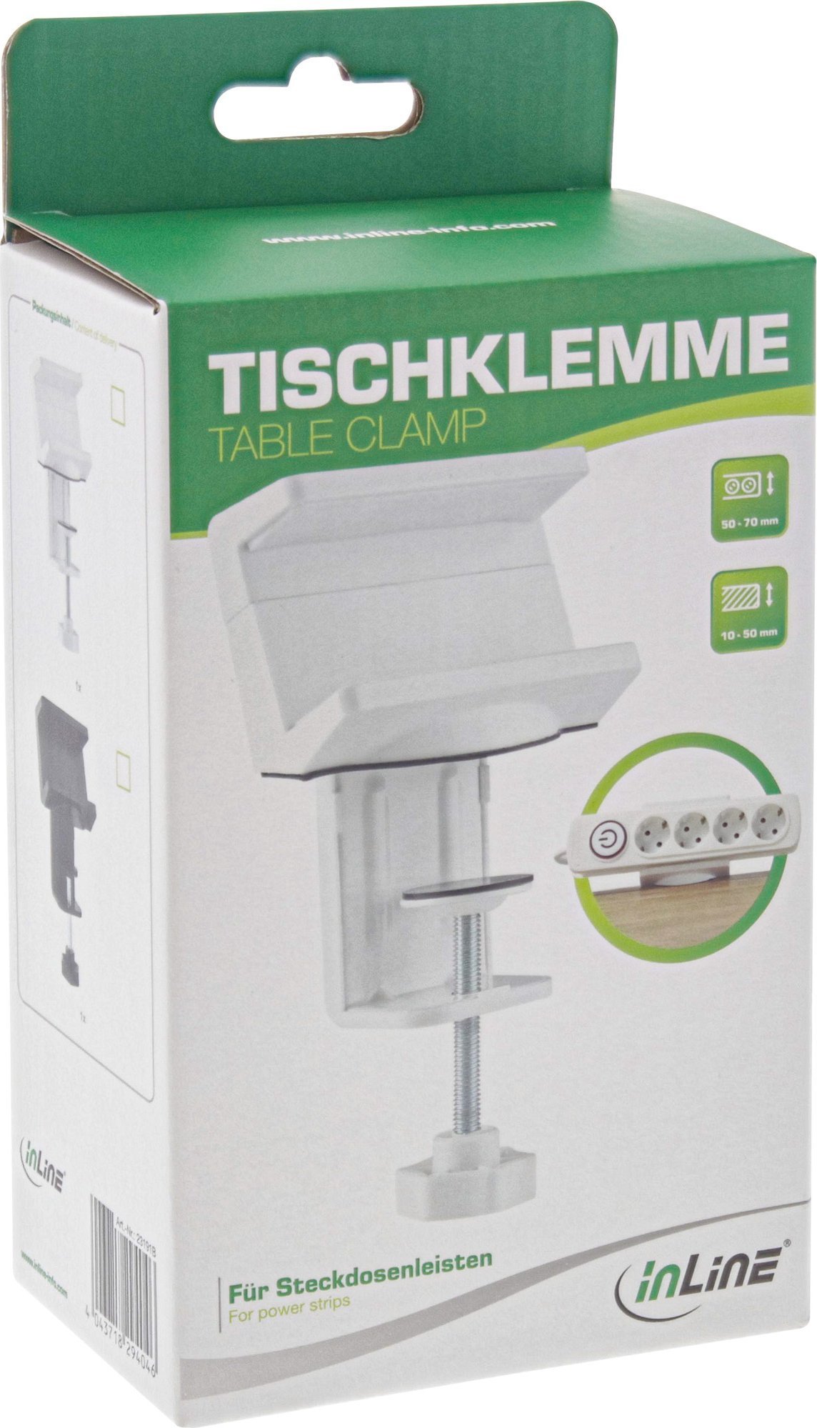 InLine InLine® Table clamp for socket strip, black