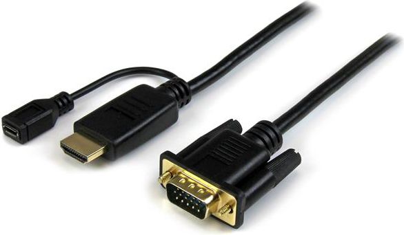 Фото - Кабель Startech.com Kabel StarTech HDMI - D-Sub (VGA) + micro USB 3m czarny  (HD2VGAMM10)