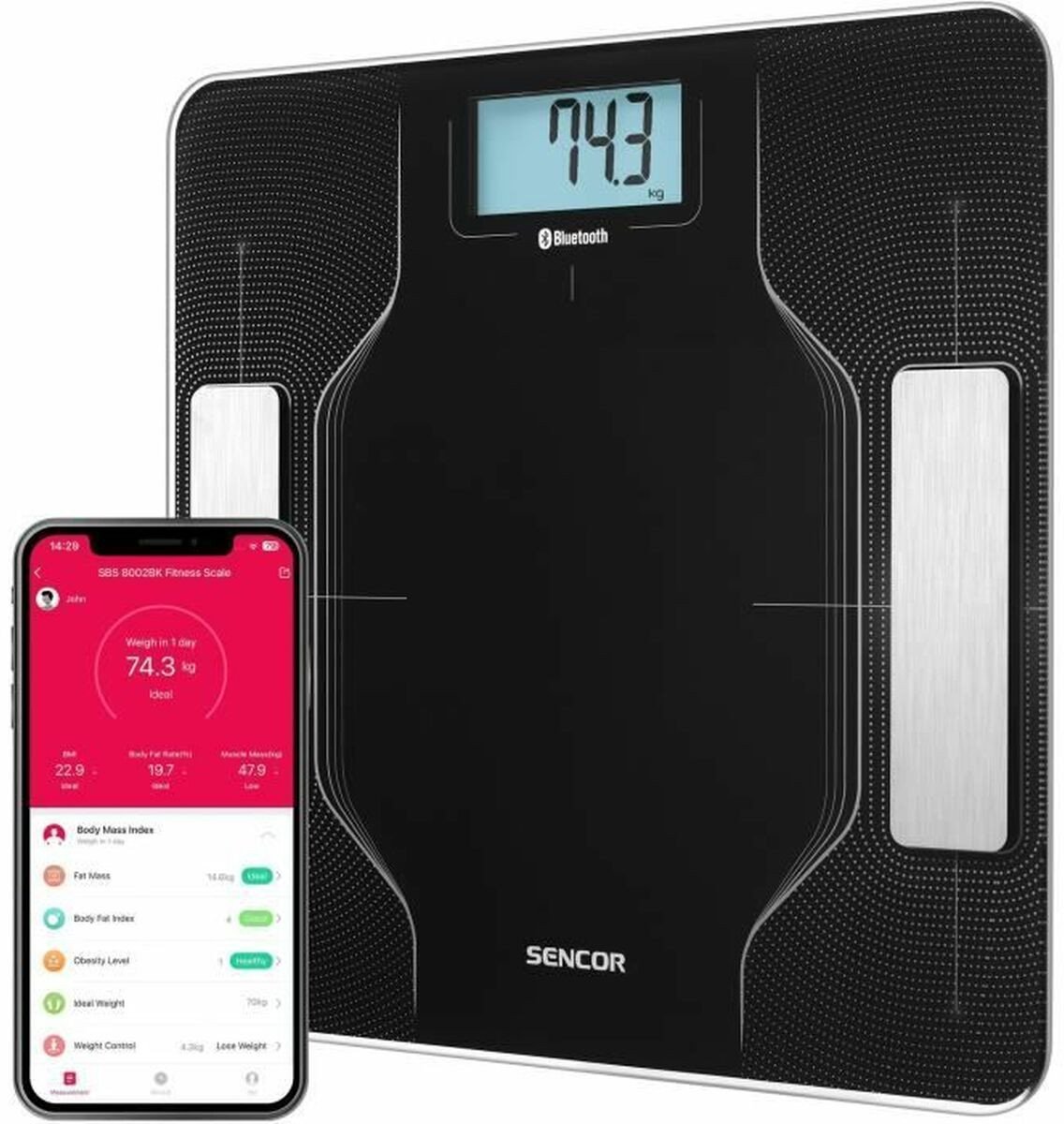 Waga łazienkowa Sencor Cyfrowa Waga Łazienkowa Sencor SBS 8002BK Czarny noir 180 kg