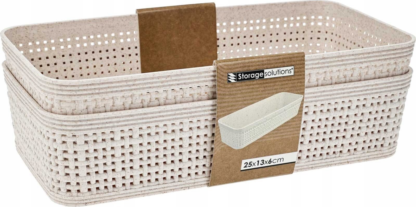 Storage Solutions Plastikowe koszyki do organizacji, 25 x 13,5 x 6 cm, 2 szt.