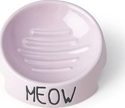 I-TEC PetRageous Meow 5" inverted bowl pink