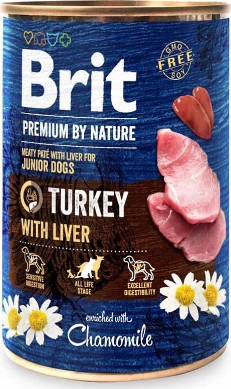 Brit Brit Premium By Nature Turkey & Liver Junior puszka 800g
