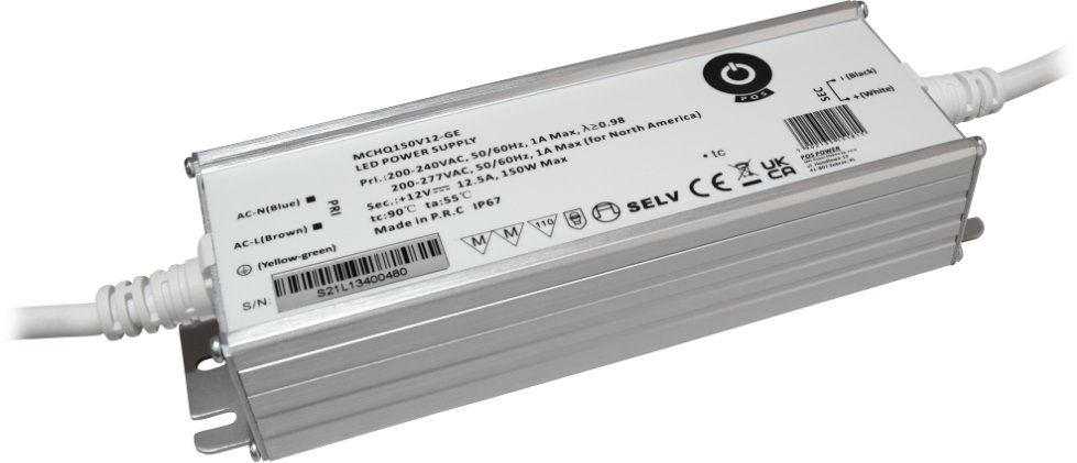 MPL Power LED Driver MCHQ150V24-GE 24V/6.25A 150W CV, metal case, PFC, EU AC input (180-305VAC), IP6...