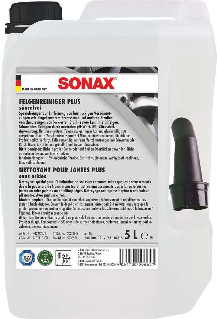Zdjęcia - Szampon samochodowy Sonax Felgen Reiniger Plus - środek do czyszczenia felg 5L uniwersal 