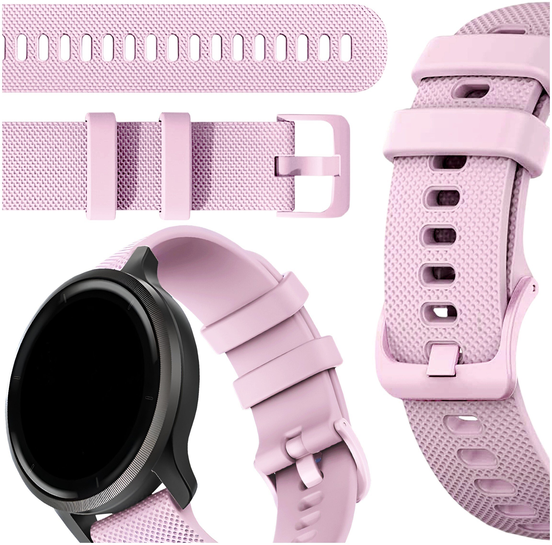 ChronSmarta Pasek ChronSmarta do smartwatch'a Garmin Venu SQ GPS 2 3 Music Plus Forerunner 55 245 645 (Różowy)