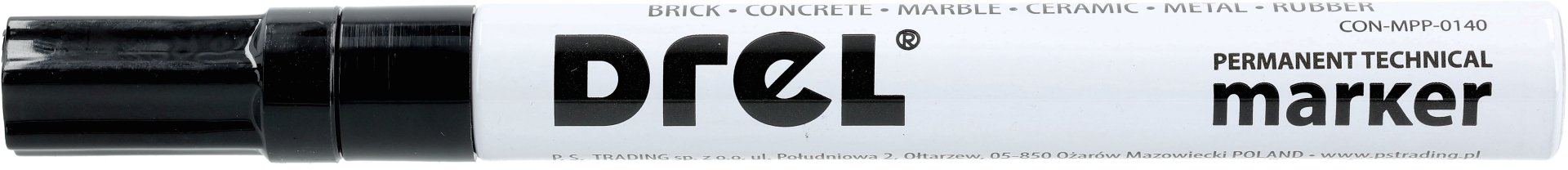 Drel DREL Marker olejowy czarny 2.5 mm do metalu szkła plastiku