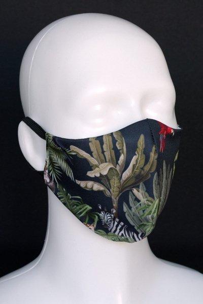 AUUU Maska na spacer z Psem - ZEBRY PAPUGI PALMY