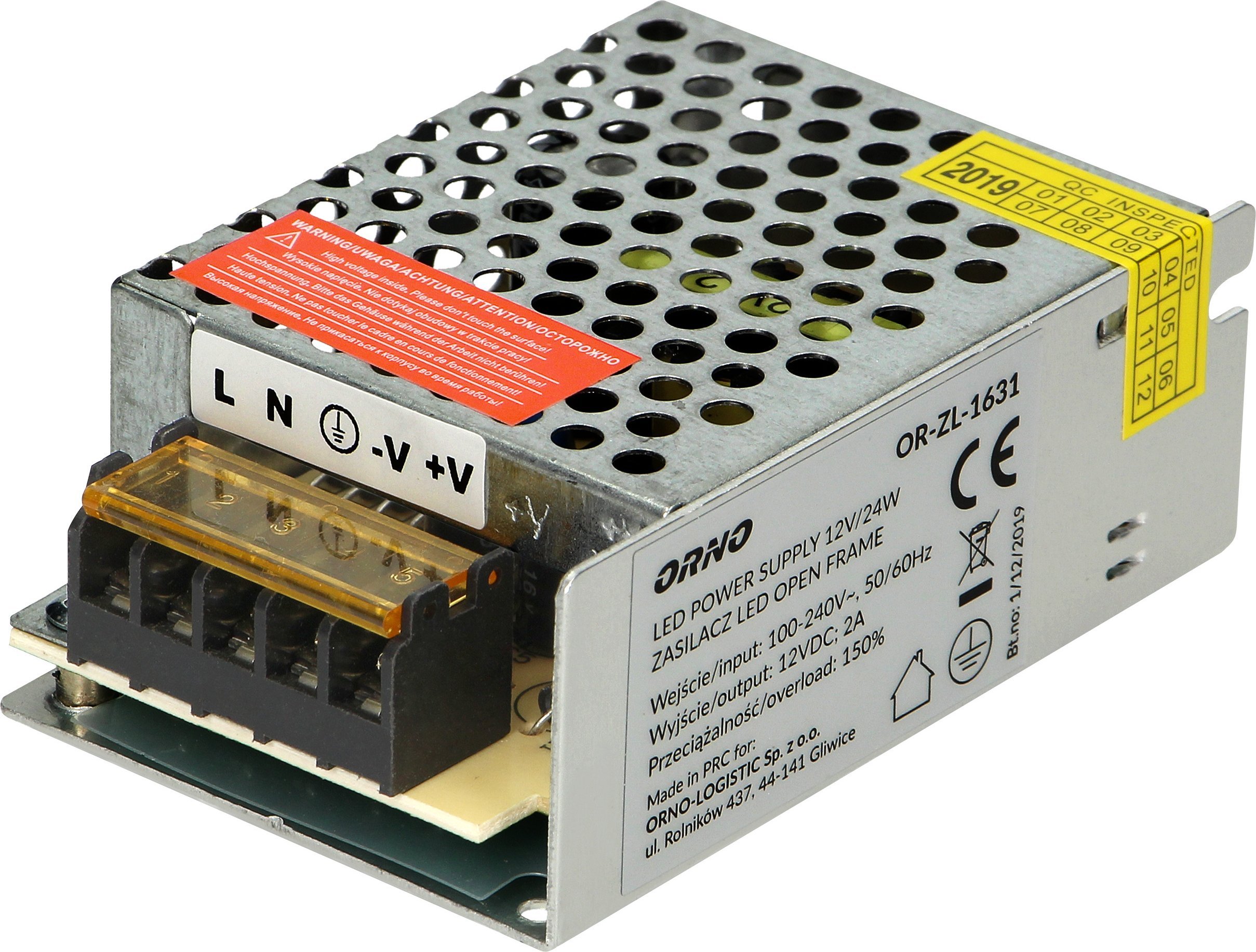 Orno Zasilacz open frame 12VDC 25W, IP20