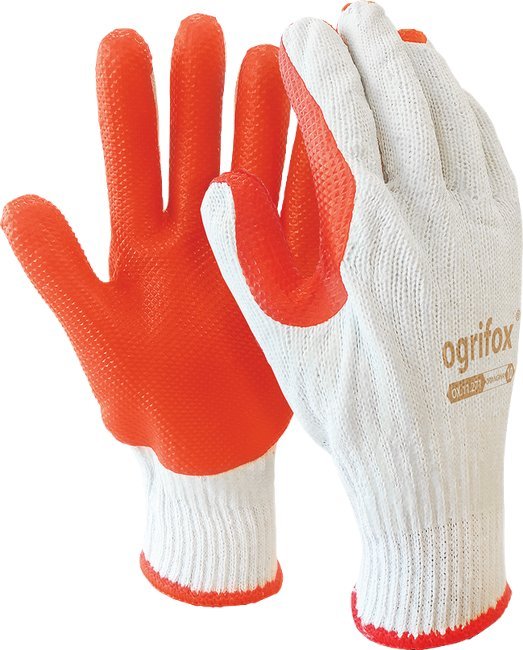 Ogrifox Rękawice Brukarskie / biało-pomarańczowe / Rozmiar: 10 - XL / OX-ORANGINA
