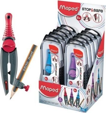 Maped Cyrkiel Stop&Safe + ołówek MAPED