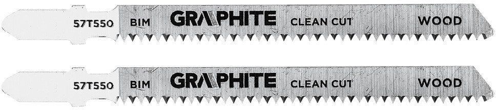 Graphite Brzeszczot do wyrzynarki, 15 TPI, BIM, uchwyt typu T, 2 szt., czyste cięcie