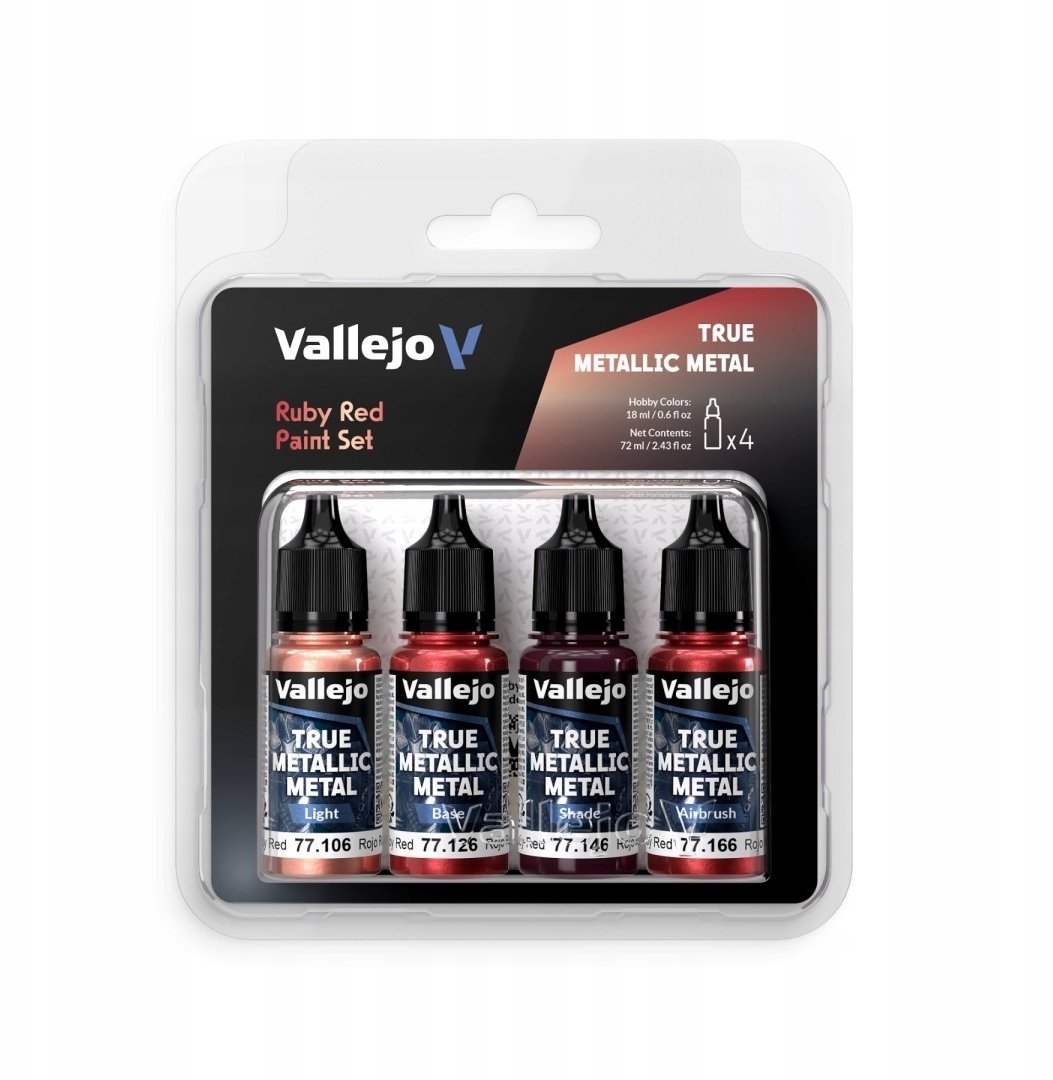 Vallejo Vallejo: 77.254 - True Metallic Metal - Ruby Red Paint Set