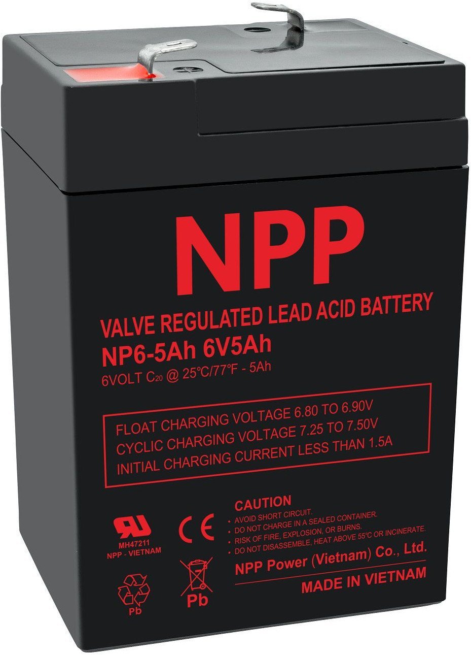 Battery 6V 5Ah T1(F1) Pb AGM NPP