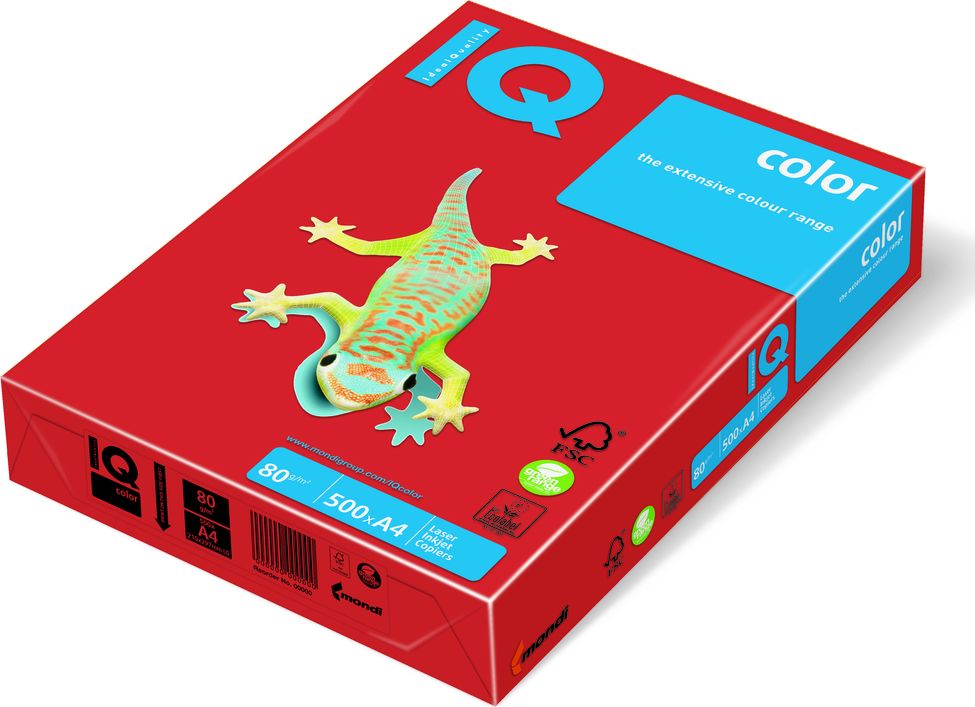 Mondi Papier ksero IQ Color A4 80g czerwony 500 arkuszy