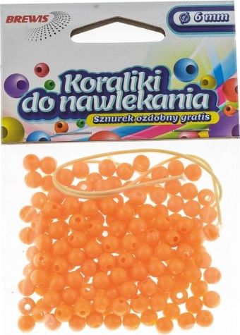 BREWIS Koraliki do nawlekania 6mm K6-4 pomarań. Brewis