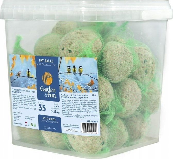 Garden&Fun Kule zimowe, tłuszczowe dla ptaków wiaderko 35 szt uniwersalny
