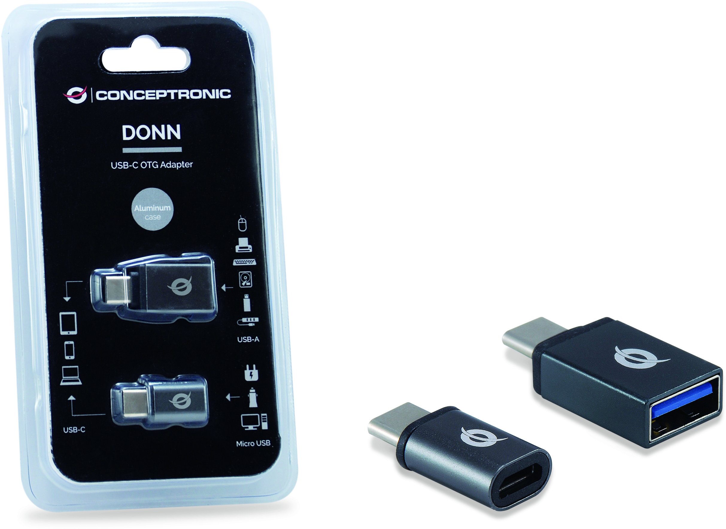 Adapter USB Conceptronic USB-A - USB-C Czarny (Donn Usb-C Otg Adapter)