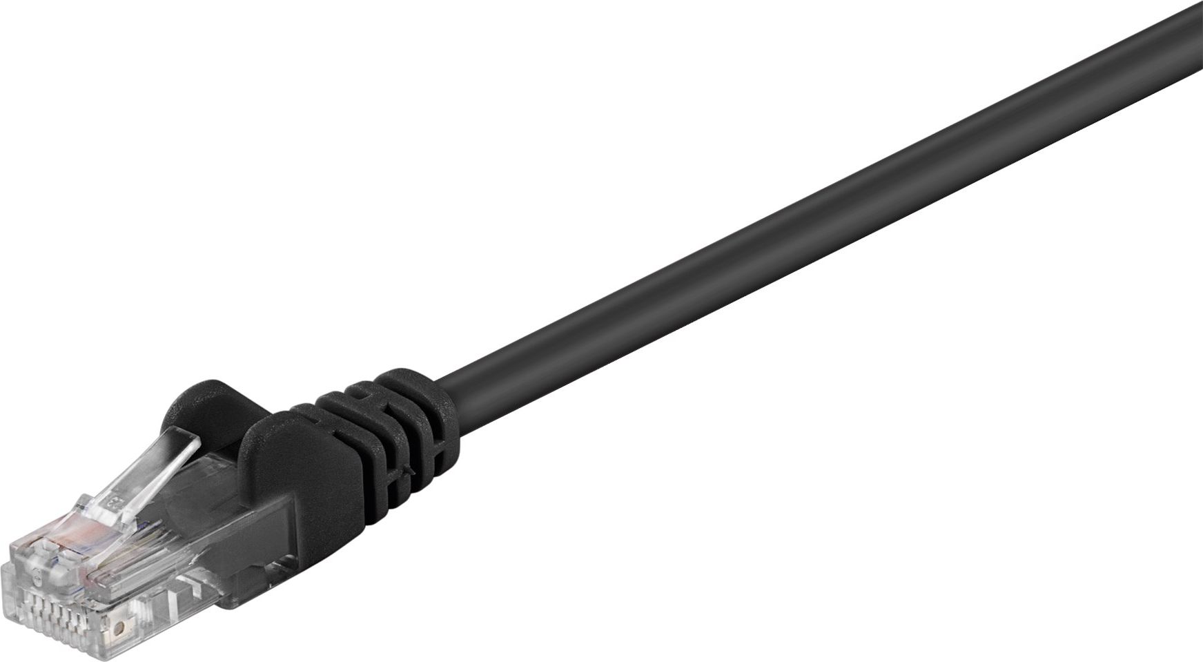 Goobay Kabel krosowy patchcord U/UTP kat. 5e CCA czarny 1m (68644)