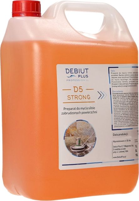 Debiut Plus Professional D5 Strong - Preparat do mycia silnie zabrudzonych powierzchni - 5 l