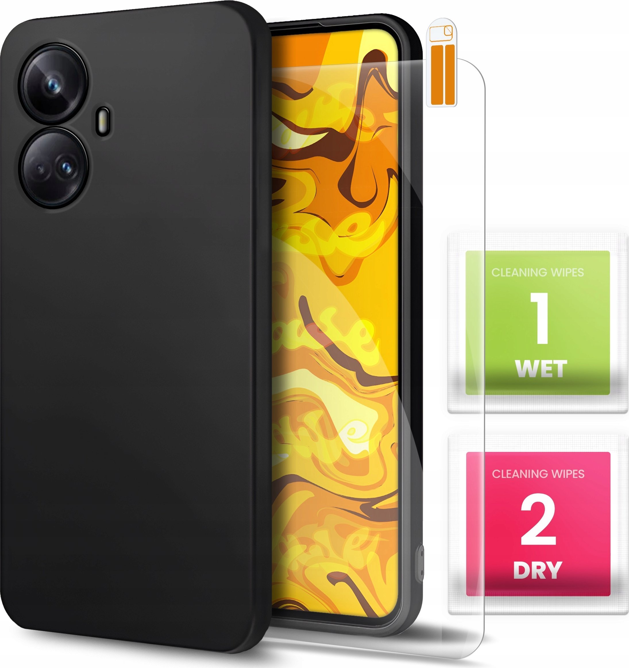 Hello Case ETUI DO REALME 10 PRO PLUS 5G GUMOWE OBUDOWA CZARNE MATOWE SILIKON SLIM