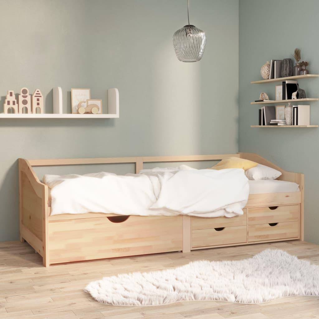 Фото - Ліжечко VidaXL 3-osobowa sofa/łóżko z szufladami, drewno sosnowe, 90 x 200 cm 