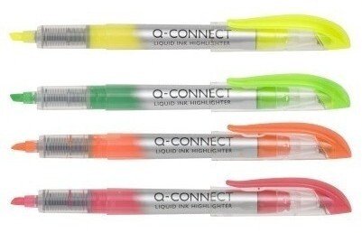 QConnect Zestaw zakreślaczy Q-CONNECT, 1–4mm, 4 szt., mix kolorów (KF16127)