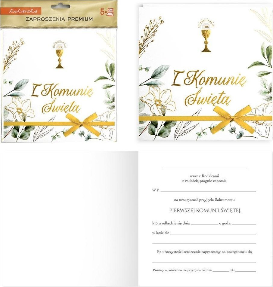 Zaproszenie Komunia (5szt)