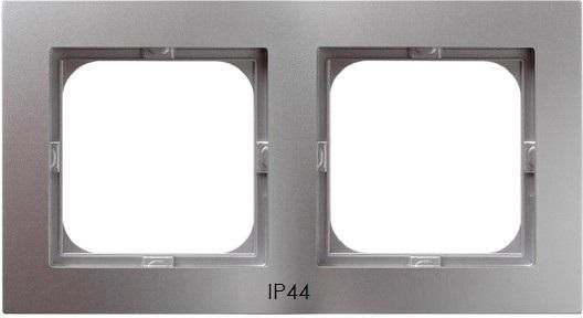 Ospel Ramka AS 2-krtona do łączników srebrna (RH-2G/18)